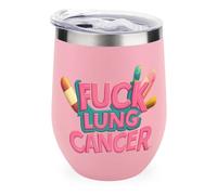 FCK Lung Cancer Insulated Cups & Mugs 12oz Double-Wall Bottles Stainless Steel Coffee Mug with Lids Drinks Tumbler