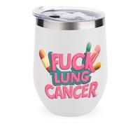 FCK Lung Cancer Insulated Cups & Mugs 12oz Double-Wall Bottles Stainless Steel Coffee Mug with Lids Drinks Tumbler
