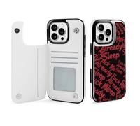 Fck Me Already Sleep Phone Case Compatible with iPhone 16/16 Plus/16 Pro/16 Pro Max/ 16 E/16 SE4 Flip Protective Cover with Card Holder