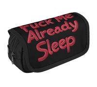FCK Me Already Sleep Portable Pen Case Double Layered Large Capacity Exquisite Pencil Case for Officce
