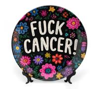 FCK Off C-ancer Bone China Decorative Plates for Display Ceramic Ornament for Wall Decor Festival Wedding Gift