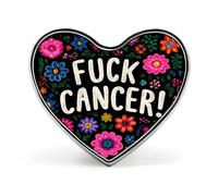 Fck Off C-ancer Heart Badge Pin Metal Reel Pins Memorial Brooch Button Lapel Pins for Backpack Wedding