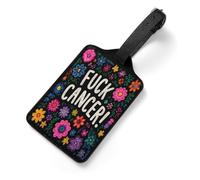 FCK Off C-ancer Luggage Tag for Suitcases PU Leather Privacy Protection Bag Tags Travel Accessories Essentials