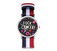 FCK Off C-ancer Wrist Watches for Men Women Casual Braided Strap Easy Reader for Work Workout