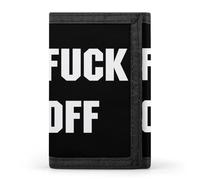 FCK Off Funny Trifold Wallet RFID Blocking Front Pocket Wallets with ID Window Gifts for Men Women