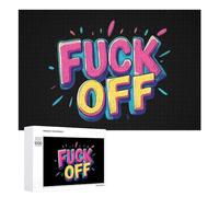Fck Off Funny Wooden Picture Puzzle Wood Jigsaw Creative Gift for Adults And Family Game