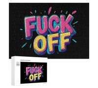 Fck Off Funny Wooden Picture Puzzle Wood Jigsaw Creative Gift for Adults And Family Game