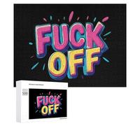 Fck Off Funny Wooden Picture Puzzle Wood Jigsaw Creative Gift for Adults And Family Game