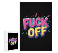 Fck Off Funny Wooden Picture Vertical Version Puzzle Wood Jigsaw Creative Gift for Adults And Family Game