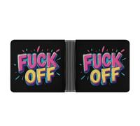 FCK Off Leather Wallet Slim Bifold Wallets PU Cloth with 12 Card Long Clutch Handbag for Men Women