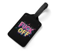 FCK Off Luggage Tag for Suitcases PU Leather Identify Labels Privacy Travel Baggage Accessories Essentials