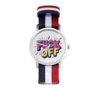 FCK Off Nylon Wrist Watches Braided Stra Non-Scale Casual Watch for Work Workout