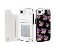 Fck Off Phone Case Compatible with iPhone 16/16 Plus/16 Pro/16 Pro Max/ 16 E/16 SE4 Flip Protective Cover with Card Holder