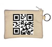 FCK Off QR Dictionary Code Key Chain Coin Purse Beige