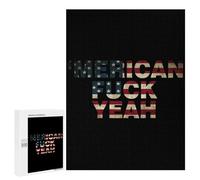 Fck Yeah Vintage U.S. Flag Funny Wooden Picture Vertical Version Puzzle Wood Jigsaw Creative Gift for Adults And Family Game