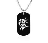 Fck You All Titanium Steel Necklace Adjustable Chain Pendant Stylish Jewelry