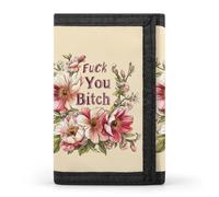 FCK You Bitch Funny Trifold Wallet RFID Blocking Front Pocket Wallets with ID Window Gifts for Men Women