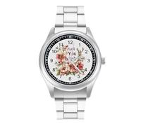 FCK You Bitch Personalized Quartz Watch Stainless Steel Wrist Watches with Arabic Numerals for Men Women