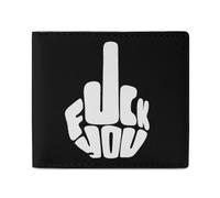 FCK You Men Wallet Leather Bifold Wallets with Window Slim Minimalist Front Pocket