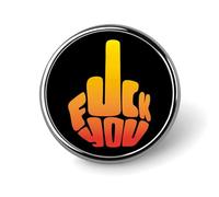 Fck You Middle Finger Round Pin Brooch Enamel Lapel Badges Jewelry Decor for Backpack Hats