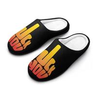 Fck You Middle Finger Women's Slippers Non-Slip Rubber Warm Shoes for Winter Indoor Bedroom