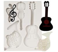 FCKEMLDS Guitar Silicone Fondant Molds For Cake Decorating Cupcake Topper Candy Chocolate Gum Paste Polymer Clay