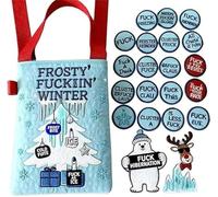 Fckin’ Holiday Vibe Embroidered Tote - Merry FCking Christmas Embroidered Tote with 19 ‘Zero F’s Given’Coins & Bonus, Sarcastic Christmas for Gifes (B#)