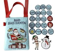 Fckin’ Holiday Vibe Embroidered Tote - Merry FCking Christmas Embroidered Tote with 19 ‘Zero F’s Given’Coins & Bonus, Sarcastic Christmas for Gifes (F#)