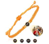 FCLEIH Bracelets with Picture inside, Customized Projection Bracelets with Photos, Picture Bracelet Personalized Photo, Women's Italian Style Custom Bracelet, Memorial Gifts for Women/Men-A-Orange