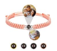 FCLEIH Bracelets with Picture inside, Customized Projection Bracelets with Photos, Picture Bracelet Personalized Photo, Women's Italian Style Custom Bracelet, Memorial Gifts for Women/Men-B-Pink