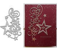 Fclily@JJ Star Cluster Edge Metal Die Cuts, Merry Christmas Snowflake Stars Border Flower Strip Cutting Dies for DIY Scrapbooking Album Decorative Embossing Paper Dies Card Making
