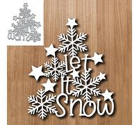 Fclily@JJ Vintage Snowflake Christmas Tree Metal Die Cuts, Merry Christmas Tree Cutting Dies Cut Stencils for DIY Scrapbooking Decorative Embossing Paper Scrapbooking Card Making, Silver