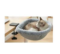 FCLSVOQZ Creative Semi-Circular Cat Table Bed Space Saving Detachable Folding Cat Bed Soft Non-Slip Clamp Cat Desk Hammock Computer Desk
