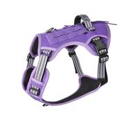 FCLSVOQZ Large Dog Tactical Vest Multi-Function Compatible Harness With Anti-Pull Design Compatible With Outdoor Training Gear(Monet Purple,S)