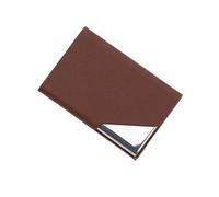 FCLSVOQZ Luxury Wallet with Magnetic PU Leather Business Office Credit Card Holder Compatible with Women Men Fashion Brand Metal Aluminum Card Case(Brown)