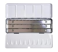 FCLUB Empty Watercolor Tins Palette - Medium Watercolor Palette Paint Case for Holding 36 Half Pans or 21 Full Pans