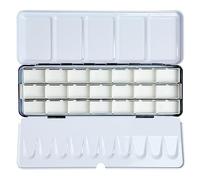 FCLUB Empty Watercolor Tins Palette Paint Case - Tin Box with 21 Full Pans