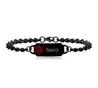 FCLYDER Custom Medical Alert Bracelet for Women - Personalized Engraved Emergency ID Bracelet Adjustable for Diabetes, Allergies, Epilepsy - Safety Alert Jewelry for Elderly & Adults (Color 3)