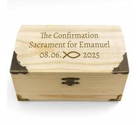 FCLYDER Personalised Wooden Keepsake Box, Custom Birthday Wooden Boxes Gift Engraved, Custom Memory Box for Photos, Jewelry, Letters, and Gifts