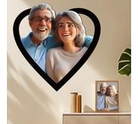 FCLYDER Personalized Cartoon Style 3D Photo Wood Frame - Custom Cartoon Portrait Photo Frame Sign - Anniversary Birthday Gift for Wedding Family Couple - Wall Art Decor