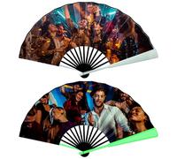 FCLYDER Personalized Handheld Folding Fan, Glowing Folding Hand Fan, Stage Performance Show Glowing Folding Hand Fan forShow, Party, Wedding Hall