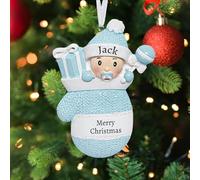 FCLYDER Personalized Xmas Ornament - Custom 2024 Baby's First Christmas Pendant - Customized Snowman Christmas Tree Decoration Gift - Baby Hanging Decor - Custom Name & Year