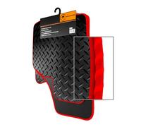 FCM - Tailored Rubber Car Mats - Fits Kia E Niro EV 2022-2025 - HEAVY DUTY 3mm - Anti Slip Mat - Waterproof & Durable Floor Protection - Red Trim - 4 Piece Set - 2 Clips