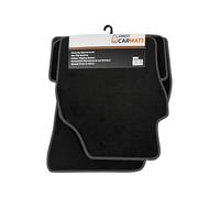 FCM - Tailored Velour Car Mats - Fits Hyundai iX35 2010-2025 - Premium - Anti Slip Mat - Waterproof & Durable Floor Protection - Grey Trim - 4 Piece Set - 3 Clips