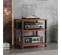 Fcmeavo Modern Multifunctional Audio Video Rack for Home Office-HiFi CD DVD Stereo Rack Media Stand Amplifier Stand Corner Shelf for Living Room Office and Entertainment Space(Teak,3-Schichtplatte)