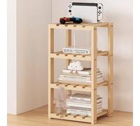Fcmeavo Solid Wood HiFi Stand Printer Desk Media Console Storage Rack Compact Space-Saving Media Cabinet CD/DVD Holder Receiver Stand for Small Spaces End Table(Helle Farben,4-Schichtplatte)