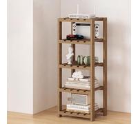 Fcmeavo Solid Wood HiFi Stand Printer Desk Media Console Storage Rack Compact Space-Saving Media Cabinet CD/DVD Holder Receiver Stand for Small Spaces End Table(Dunkle Farben,5-Schichtplatte)