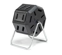 FCMP Outdoor IM2000 Tumbling Composter Canadian-Made, 100% Recycled Resin - Outdoor Rotating Compost Tumbler Bin for Garden, Kitchen, and Yard Waste, Black (22 Gallon)