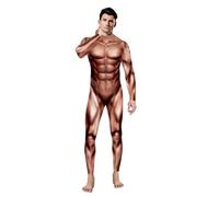 FCMWLKEJI Halloween Cosplay Costumes for Adult 3D Printed Muscle Bodysuit Carnival Role Play Suit Stage