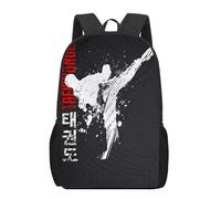FCMWLKEJI Kung Fu Taekwondo School Bags 3D Printed Book Bag 16 Inch Backpack for Teen Girls Boys Backpack Children Bookbag